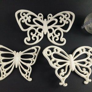 Vintage, 70s, Set of 3, Dart Ind., Butterflies, Wall Decor, Boho, Eclectic
